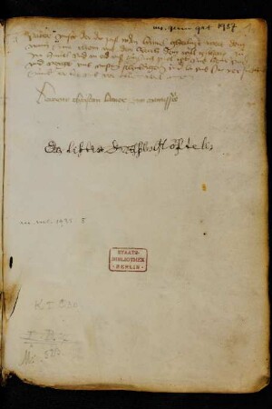 Vaterunser, bair., und Besitzvermerk