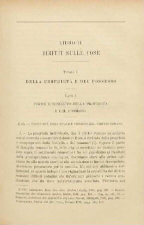 Titolo I. Della proprietà e del possesso