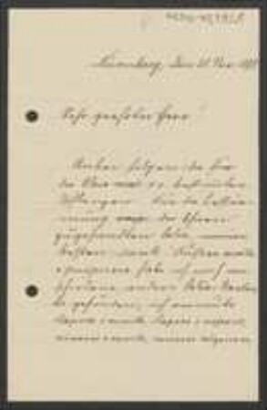 Brief von Ernst Kaufmann an Unbekannt