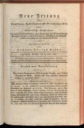 13tes Stück. Weimar, den 29. März 1800.