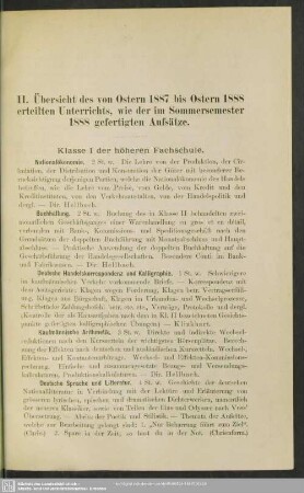 II. Lehrbericht