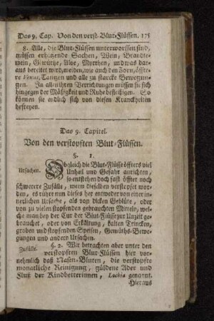 Das 9. Capitel. Von den verstopften Blut-Flüssen.