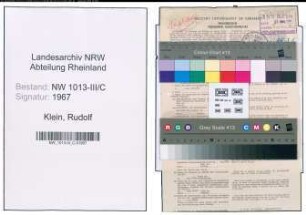 Entnazifizierung Rudolf Klein , geb. 23.12.1903 (Kaufmaennischer Angestellter)