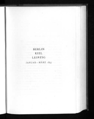 Berlin Kiel Leipzig Januar-März 1897