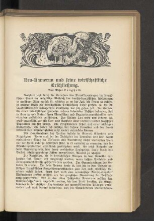 Neu-Kamerun und seine wirtschafltiche Erschließung.