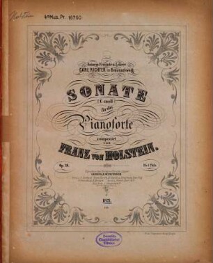 Sonate : (c-Moll) ; für d. Pianoforte ; op. 28