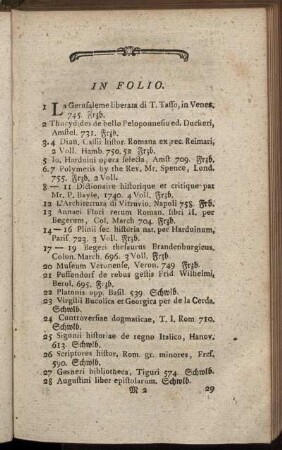 In Folio. - In Quarto.