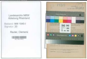 Entnazifizierung Clemens Reuter , geb. 07.03.1899 (Angestellter)