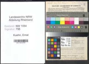 Entnazifizierung Ernst Kuehn , geb. 27.10.1889 (Oberrentmeister)