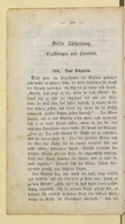 Dritte Abtheilung. Erzählungen und Parabeln