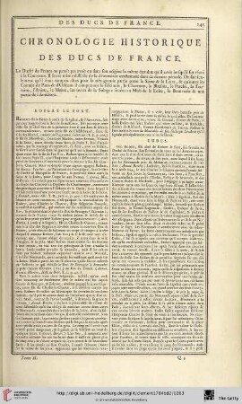 Chronologie historique des ducs de France