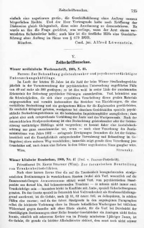 735-736, Wiener klinische Rundschau, 1909, Nr. 47