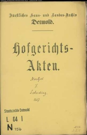 Nortzel (Nordsel), Magister Bernhard zu Herford gegen Bernd Detering, Meier zu Westervinnen - Schuldforderung