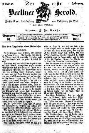Nummer 91, August 1846