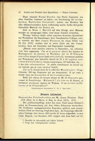 Neuere Literatur