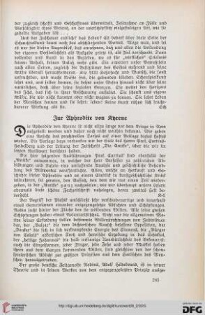 Zur Aphrodite von Kyrene