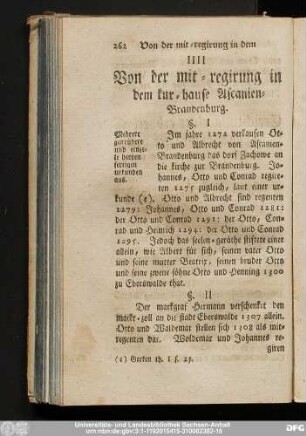 IIII Von der mit-regirung in dem kur-hause Ascanien-Brandenburg.