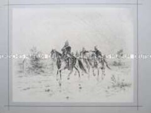 Uniformdarstellung, Offizier und Gemeine des Kürassier-Regiments, Königreich Preußen, 1860.