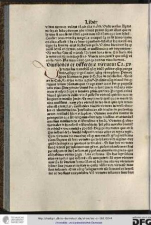 Divisiones et differentie virtutum. Capitulum xv.