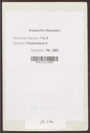 Schatzung Kirchspiel Freckenhorst