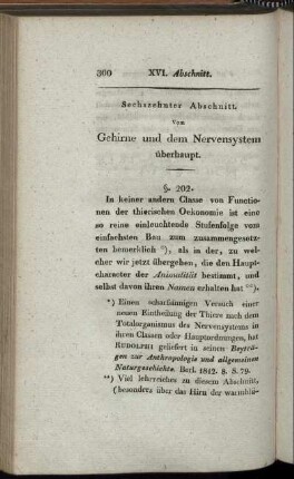 Sechszehnter Abschnitt. Vom Gehirne und dem Nervensystem überhaupt