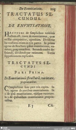 Tractatus Secundi. De Enuntiatione