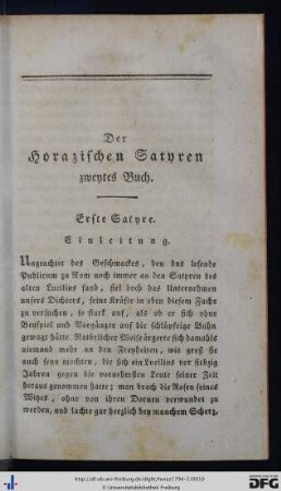 Erste Satyre.