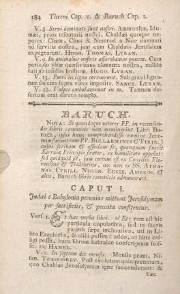 Baruch. Caput I - [Caput VI.]