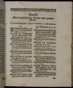 Register Aller denckwürdigen Sachen dises gantzen Wercks