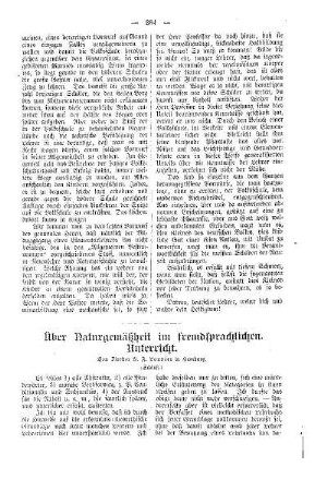 Über Naturgemäßheit im fremdsprachlichen Unterricht : (Schluß)
