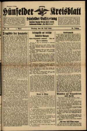 Erste Ausgabe vom Freitag, den 26. Juli 1940.