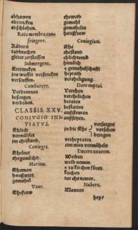 Classis XXV. [i.e. XXVI.] Coniugio Initiatus.