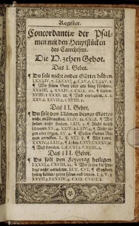 Concordantiæ der Psalmen mit den Hauptstücken des Catechismi.