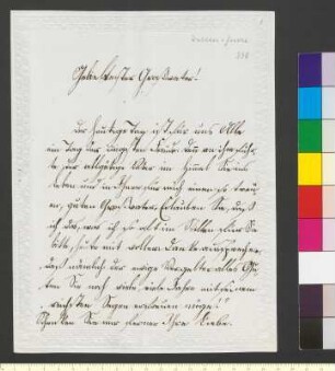 Brief von Goethe, Walther Wolfgang von an Goethe, Johann Wolfgang von