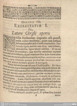Exercitatio I. De Latere Christi aperto.