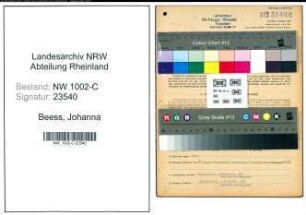 Entnazifizierung Johanna Beess, geb. 27.03.1883 (Buchhaendlerin)