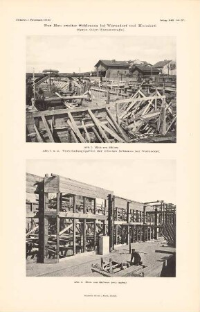 Bau zweier Schleusen, Wernsdorf und Kersdorf: Ansichten (aus: Atlas zur Zeitschrift für Bauwesen, hrsg. v. Ministerium der öffentlichen Arbeiten, Jg. 59, 1909)