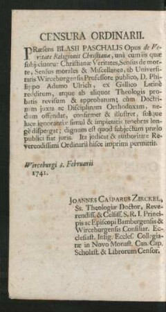 Censura Ordinarii.