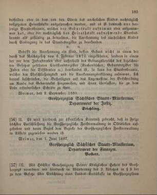 57. Ministerial-Bekanntmachung, einen zweiten Nachtrag zur Ausführungs-Verordnung vom 20. Februar 1881 zum Gesetze über Errichtung einer Landes-Kreditkasse nebst Nachträgen betreffend