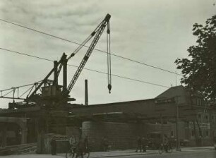 Radebeul, Überführungsbrücke für die Reichsautobahn im Bau