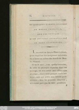 De Quelques Hommes Célèbres Du Monde Primitif, Que Les Peuples D'Une Antiqutiê Intermèdiaire, Se Sont Appropriès.