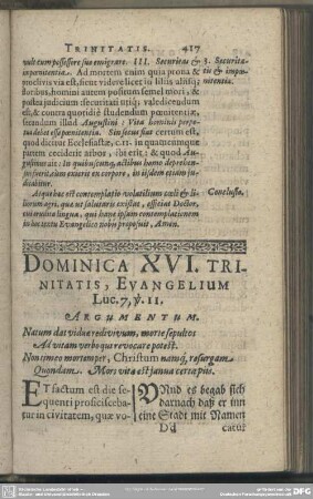Dominica XVI. Trinitatis, Evangelium Luc. 7, v. 11.