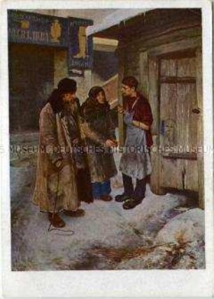 Postkarte mit Gemäldereproduktion von C. Lebedeff