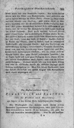 Die Maskarenischen Inseln Frankreich und Bourbon (Ile de France und Réunion)
