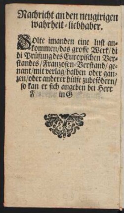 Nachricht an den neugirigen wahrheit-liebhaber.