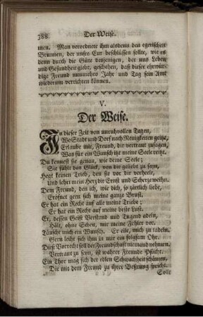 V. Der Weise.