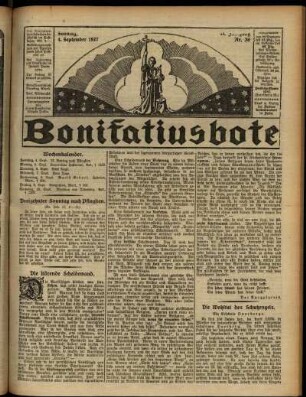 Erste Ausgabe vom Sonntag, den 04. September 1927.