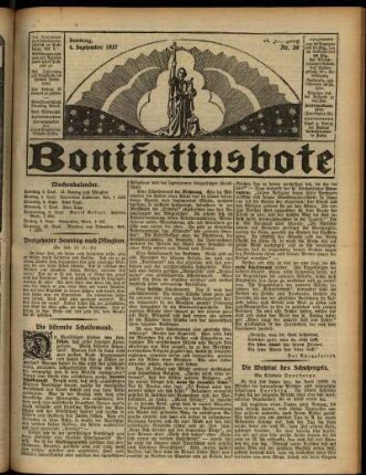 Erste Ausgabe vom Sonntag, den 04. September 1927.