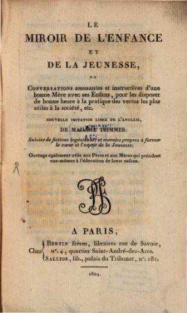 Le miroir de l'enfance et de la jeunesse