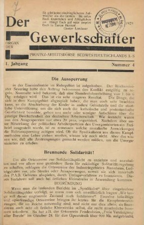 1. Jahrgang, Nummer 4, Januar 1929